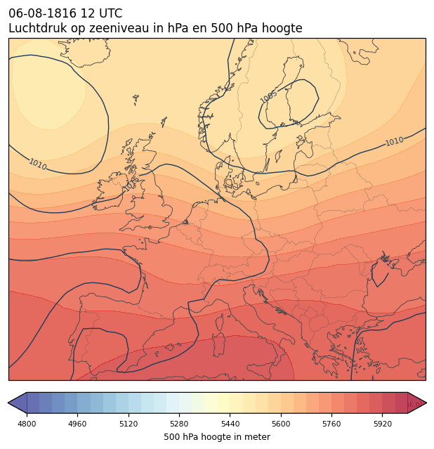 Weerkaart van 6 augustus 1816 om 12 UTC
