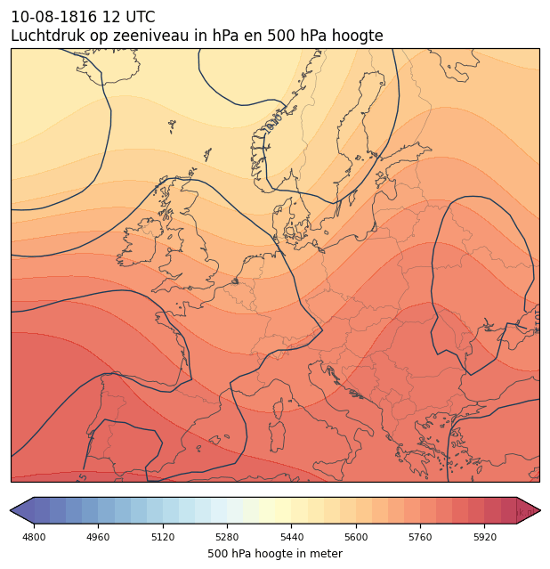 Weerkaart van 10 augustus 1816 om 12 UTC