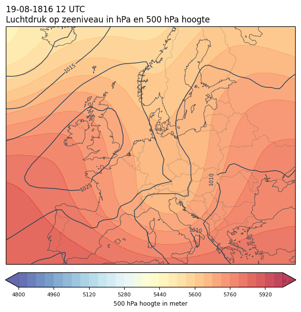 Weerkaart van 19 augustus 1816 om 12 UTC