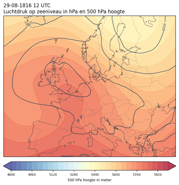 Weerkaart van 29 augustus 1816 om 12 UTC