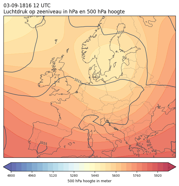 Weerkaart van 3 september 1816 om 12 UTC