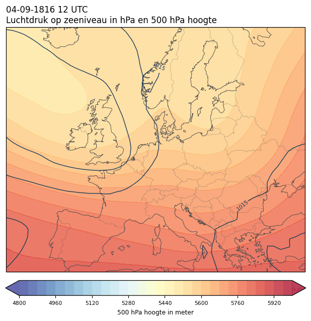 Weerkaart van 4 september 1816 om 12 UTC