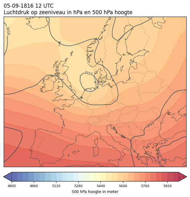 Weerkaart van 5 september 1816 om 12 UTC