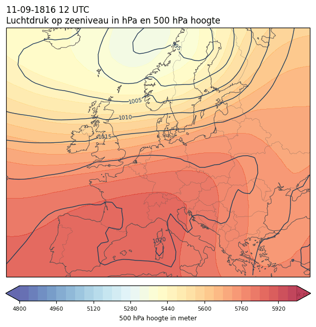 Weerkaart van 11 september 1816 om 12 UTC