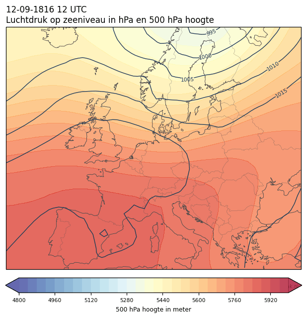 Weerkaart van 12 september 1816 om 12 UTC