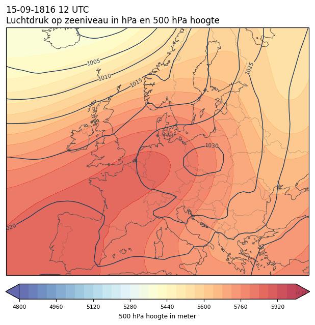 Weerkaart van 15 september 1816 om 12 UTC