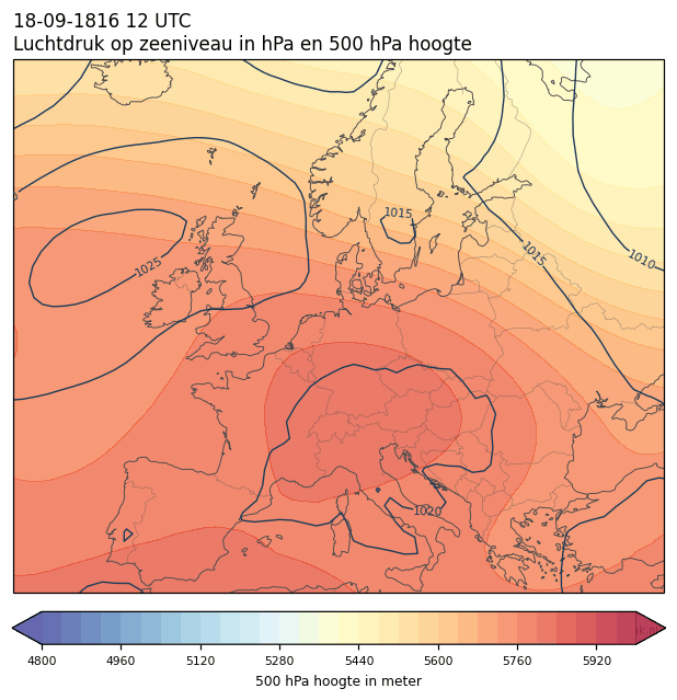 Weerkaart van 18 september 1816 om 12 UTC
