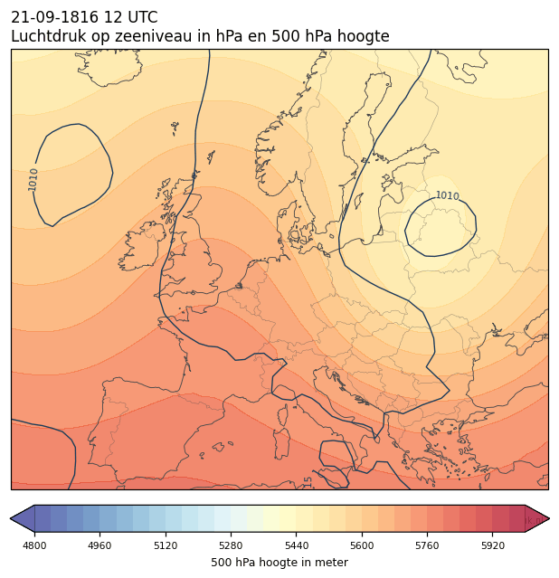 Weerkaart van 21 september 1816 om 12 UTC