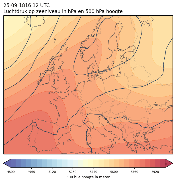 Weerkaart van 25 september 1816 om 12 UTC