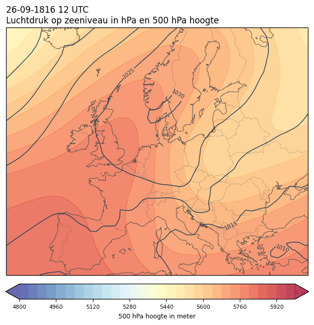 Weerkaart van 26 september 1816 om 12 UTC