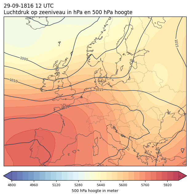 Weerkaart van 29 september 1816 om 12 UTC