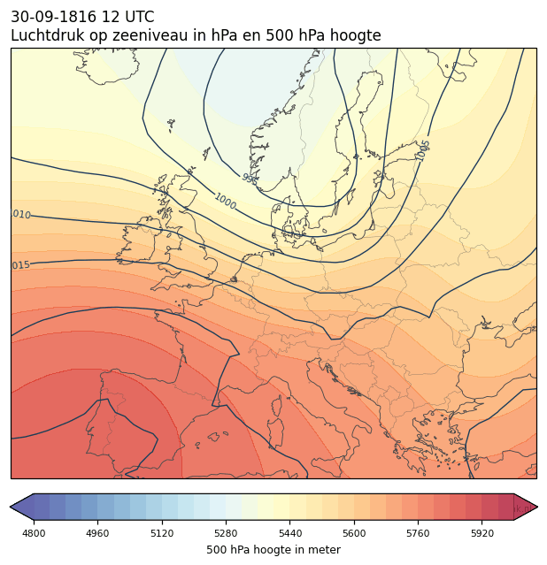 Weerkaart van 30 september 1816 om 12 UTC