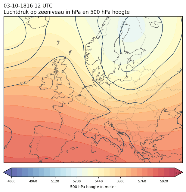 Weerkaart van 3 oktober 1816 om 12 UTC