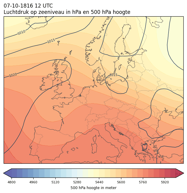 Weerkaart van 7 oktober 1816 om 12 UTC