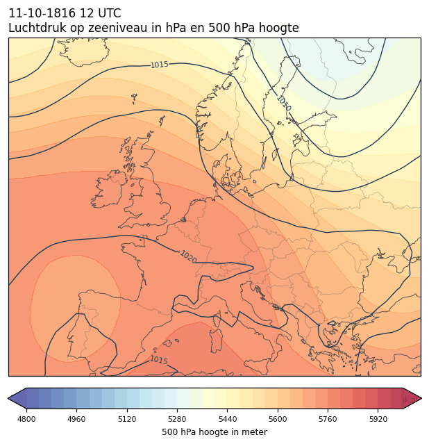 Weerkaart van 11 oktober 1816 om 12 UTC