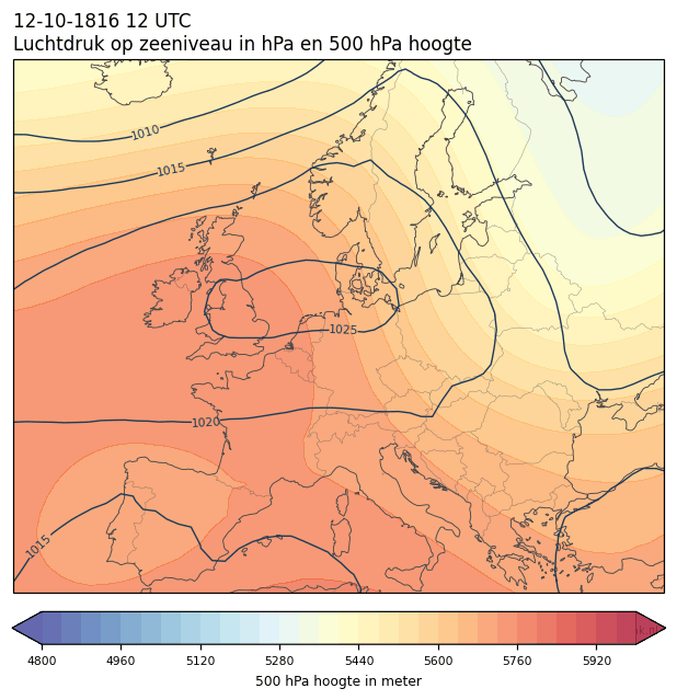 Weerkaart van 12 oktober 1816 om 12 UTC
