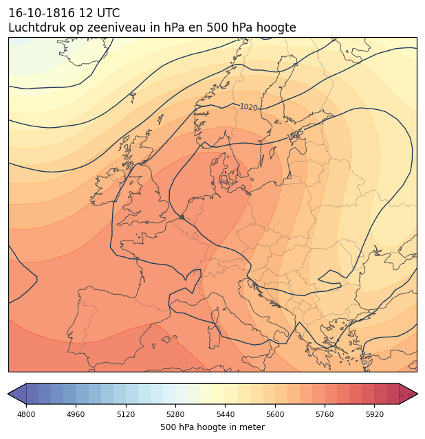 Weerkaart van 16 oktober 1816 om 12 UTC