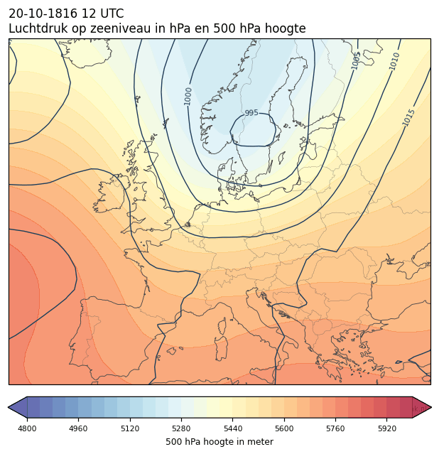 Weerkaart van 20 oktober 1816 om 12 UTC