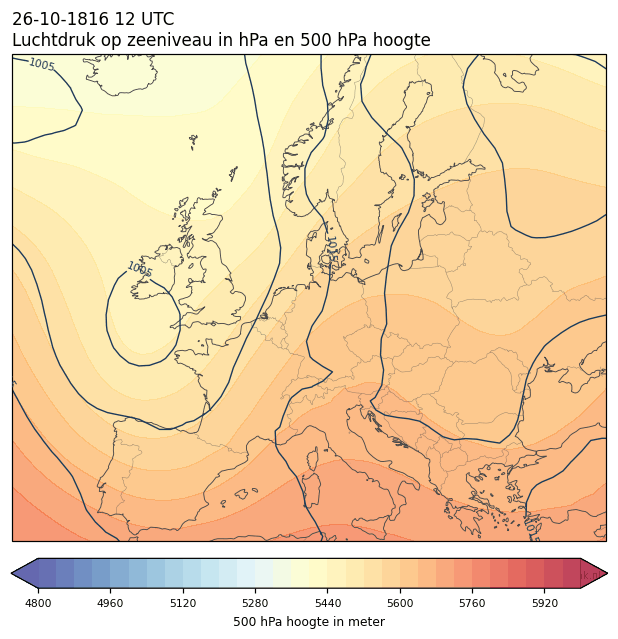 Weerkaart van 26 oktober 1816 om 12 UTC