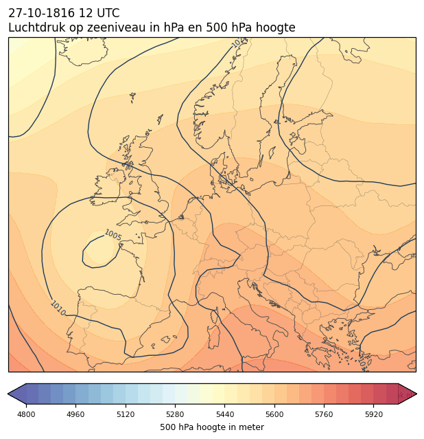 Weerkaart van 27 oktober 1816 om 12 UTC