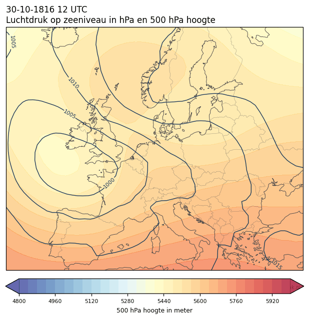 Weerkaart van 30 oktober 1816 om 12 UTC