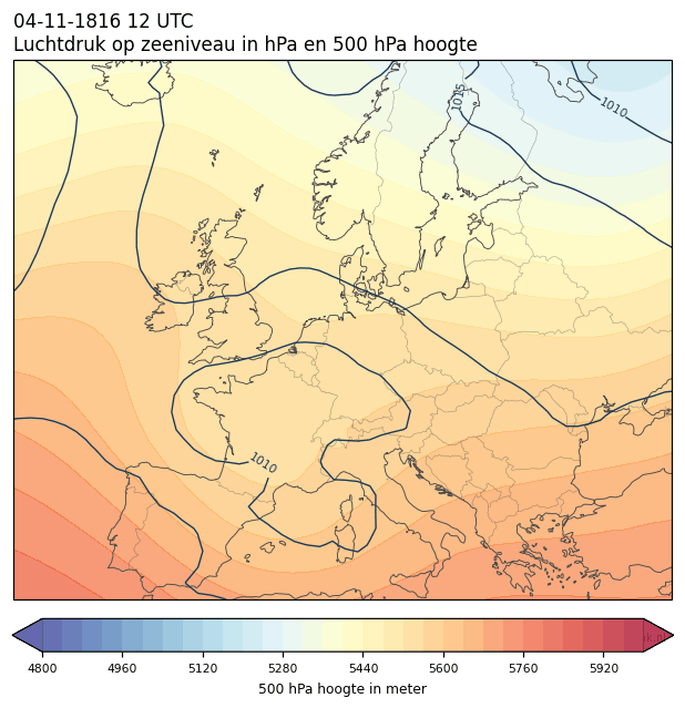 Weerkaart van 4 november 1816 om 12 UTC