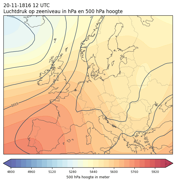 Weerkaart van 20 november 1816 om 12 UTC