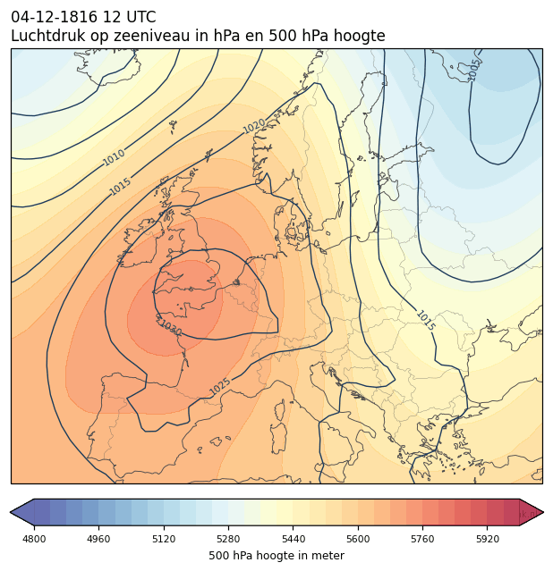 Weerkaart van 4 december 1816 om 12 UTC