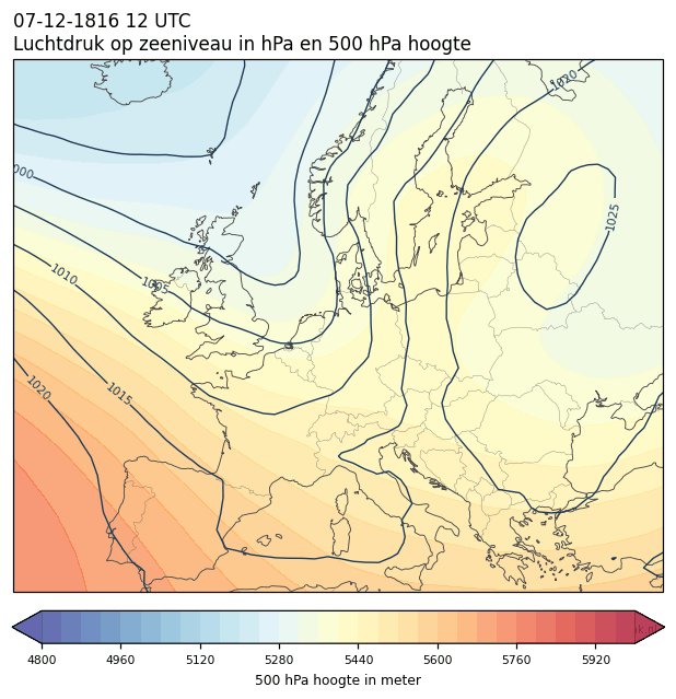 Weerkaart van 7 december 1816 om 12 UTC