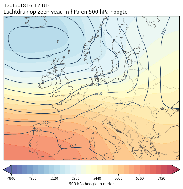 Weerkaart van 12 december 1816 om 12 UTC