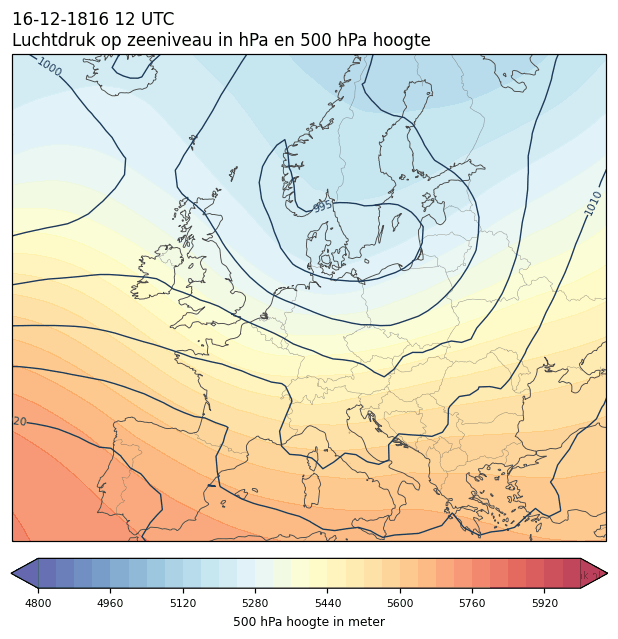Weerkaart van 16 december 1816 om 12 UTC