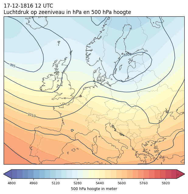 Weerkaart van 17 december 1816 om 12 UTC