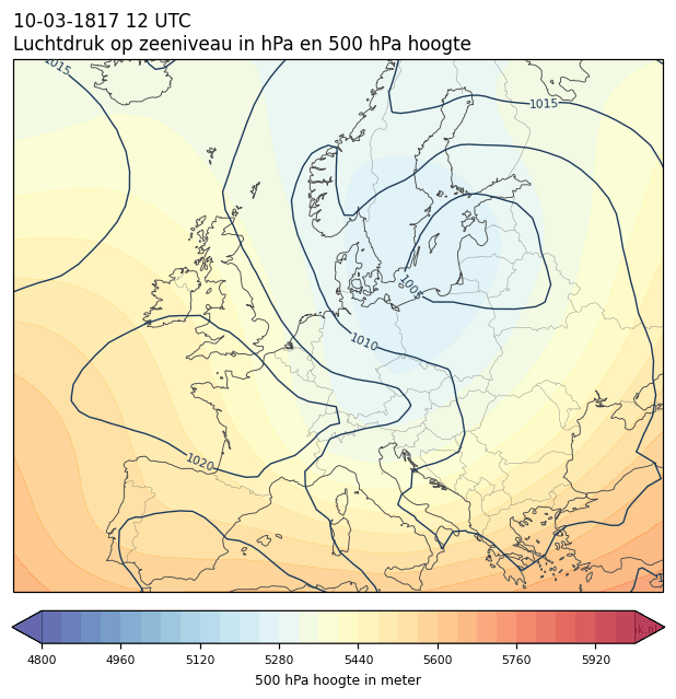 Weerkaart van 10 maart 1817 om 12 UTC