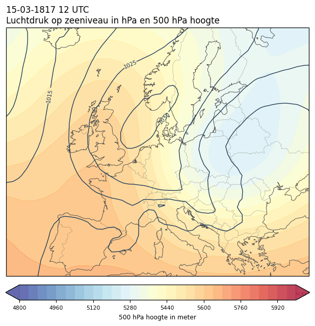 Weerkaart van 15 maart 1817 om 12 UTC
