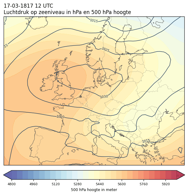 Weerkaart van 17 maart 1817 om 12 UTC