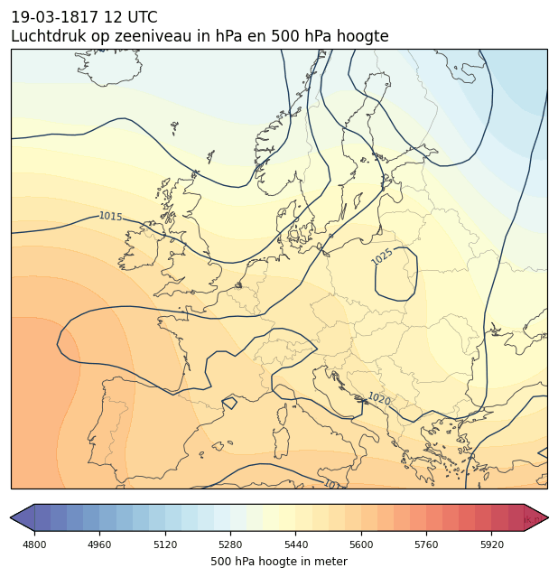 Weerkaart van 19 maart 1817 om 12 UTC
