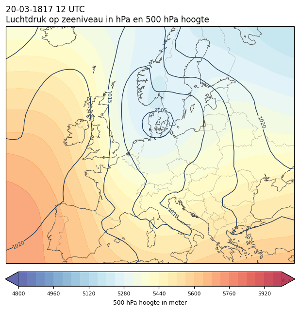 Weerkaart van 20 maart 1817 om 12 UTC