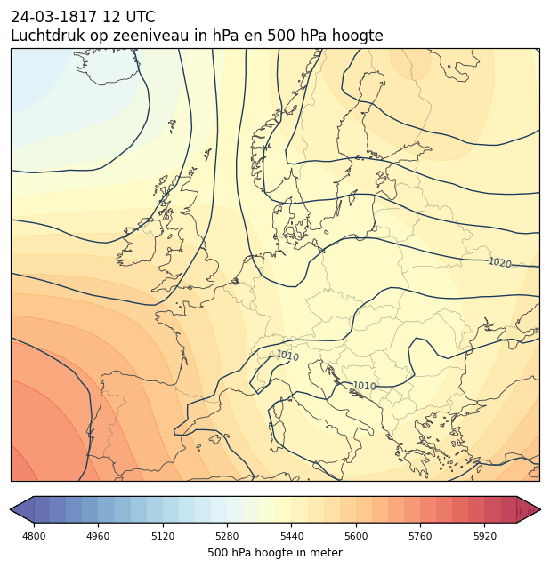Weerkaart van 24 maart 1817 om 12 UTC