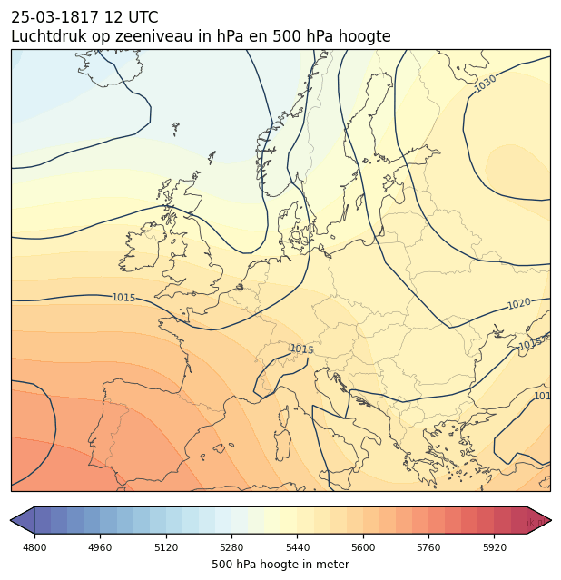 Weerkaart van 25 maart 1817 om 12 UTC
