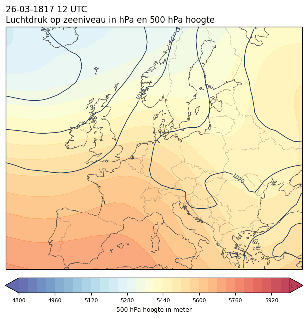 Weerkaart van 26 maart 1817 om 12 UTC