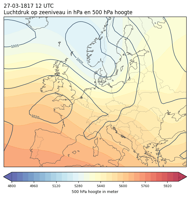 Weerkaart van 27 maart 1817 om 12 UTC