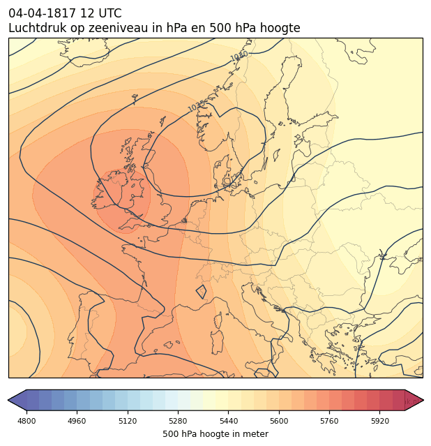 Weerkaart van 4 april 1817 om 12 UTC