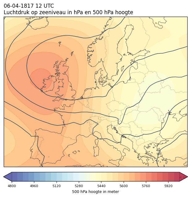 Weerkaart van 6 april 1817 om 12 UTC