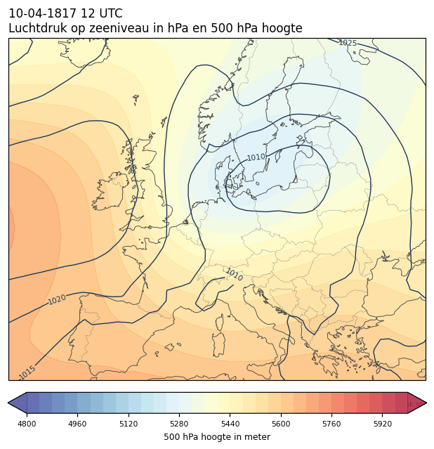 Weerkaart van 10 april 1817 om 12 UTC