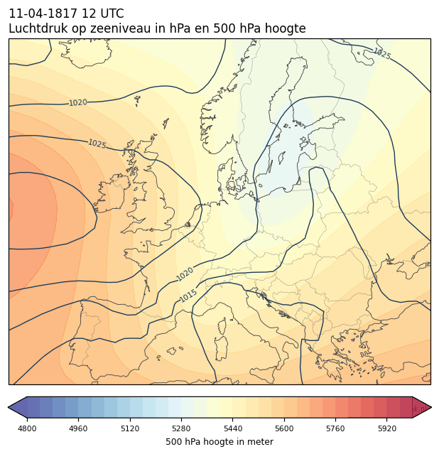 Weerkaart van 11 april 1817 om 12 UTC