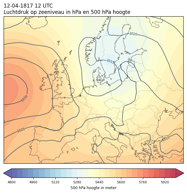 Weerkaart van 12 april 1817 om 12 UTC