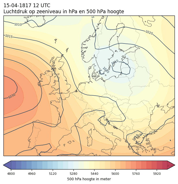 Weerkaart van 15 april 1817 om 12 UTC