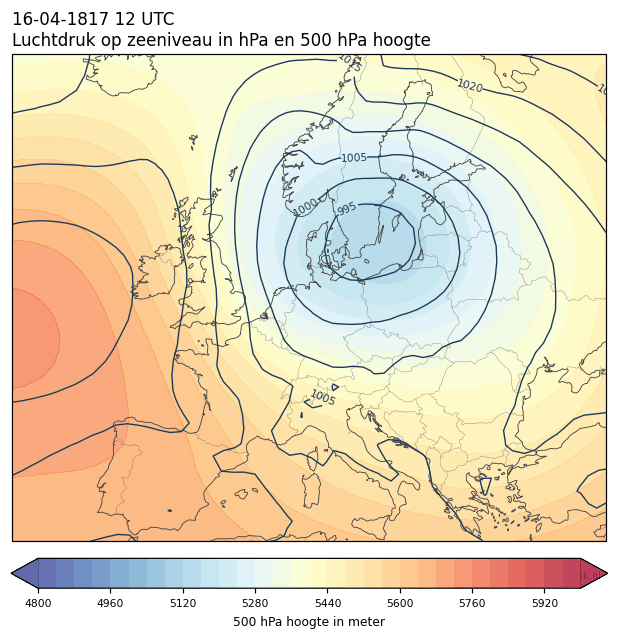 Weerkaart van 16 april 1817 om 12 UTC