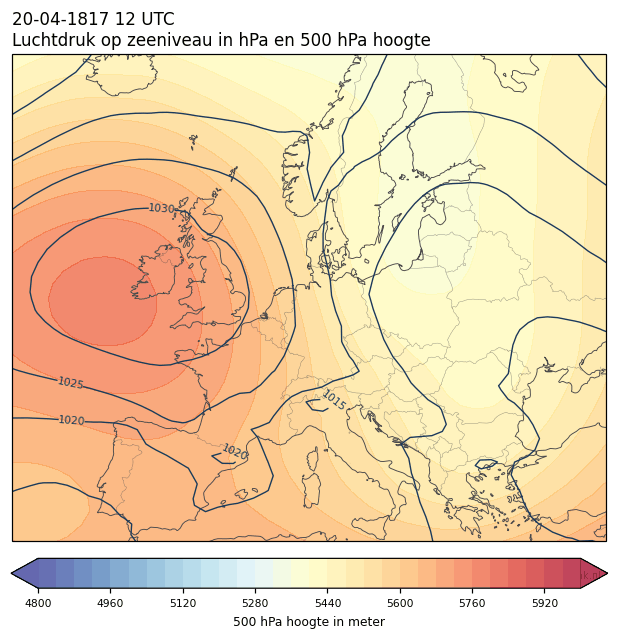 Weerkaart van 20 april 1817 om 12 UTC