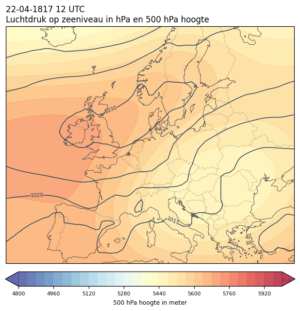 Weerkaart van 22 april 1817 om 12 UTC
